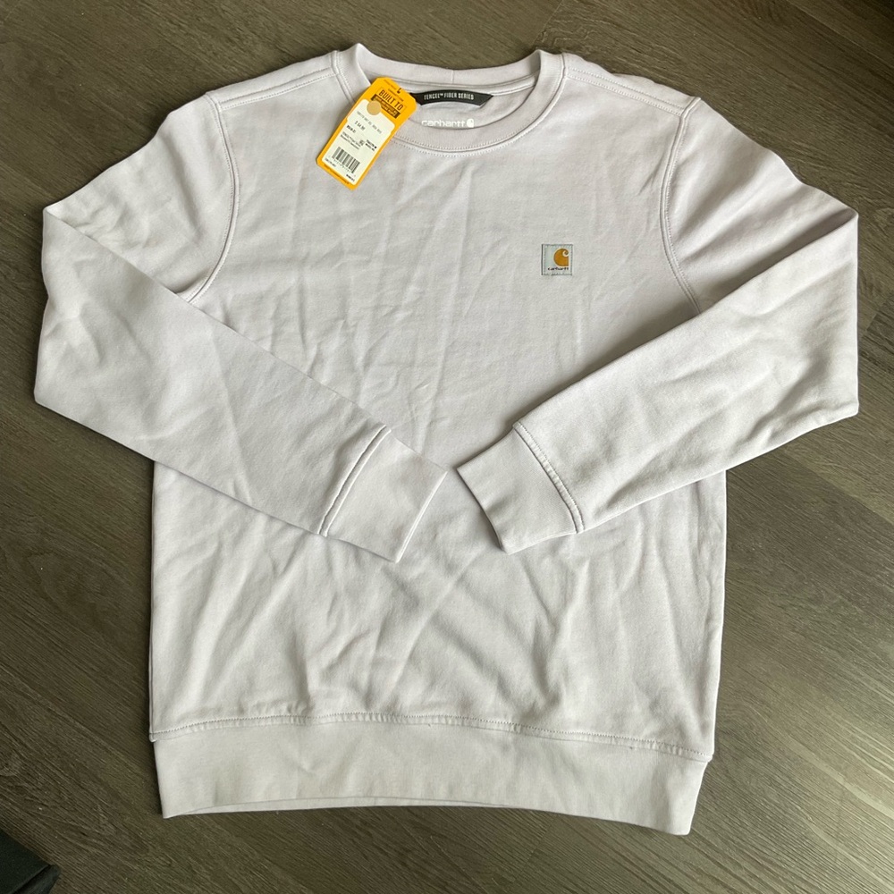 NWT Carhartt TENCEL™ Fiber Series Relaxed Fit Light Purple Crewneck Sweatshirt